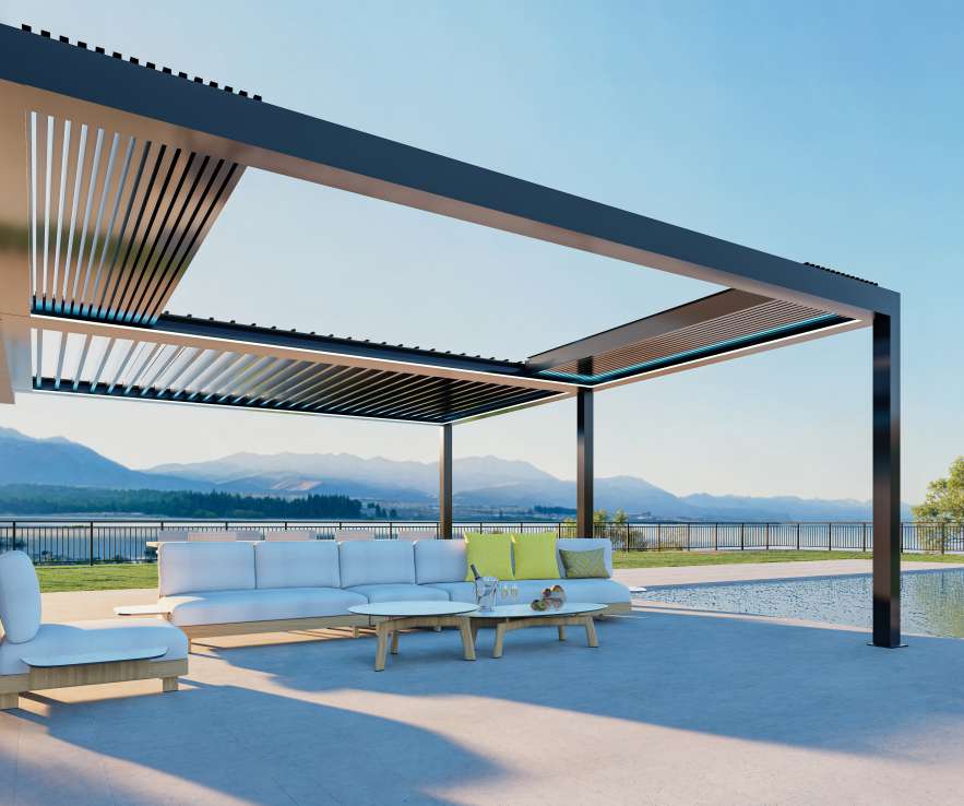 Aluminijska pergola s lamelnim krovom