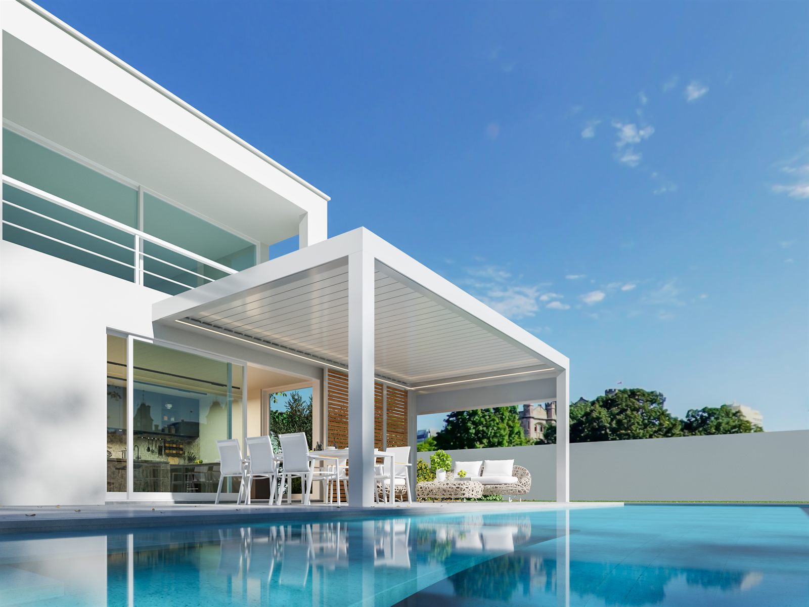 Skyline pergola s lamelnim krovom